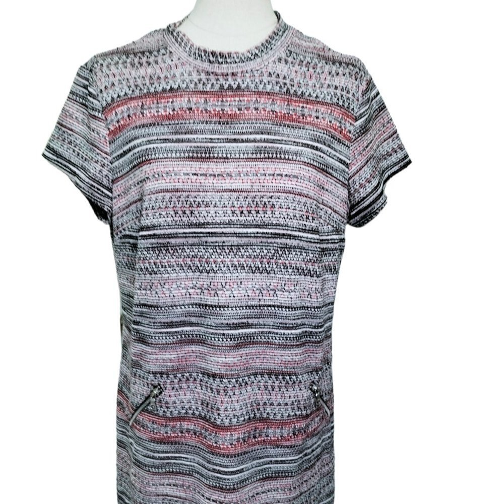 (#508) Madison Leigh red,black Stripe Sweater Dress Size 16